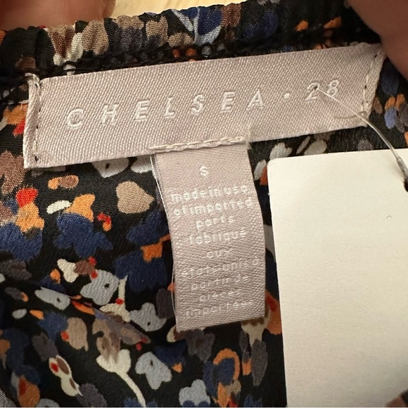 CHELSEA28 Babydoll Puff Sleeve Navy Floral Mini Dress Size S - Picture 3 of 10